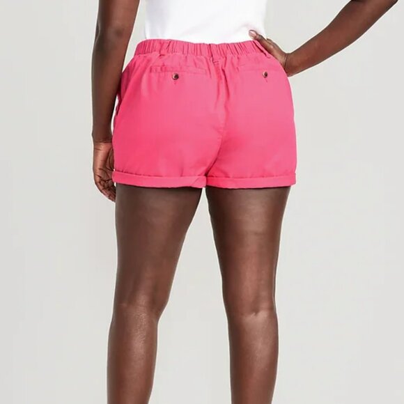 NWOT High-Waisted  Chino Shorts Pink - Picture 4 of 5